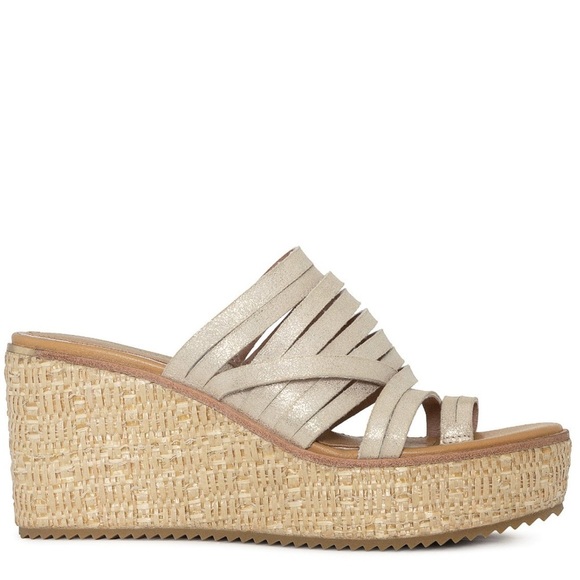 Donald J. Plummer Ithaca Platino Women’s 8 1/2 Heels Woven Sandals Strappy - Picture 2 of 9